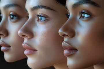Profiles of diverse women showcasing natural beauty on international women's day