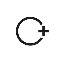 Logo letter O plus line stroke unique design