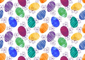 Easter seamless pattern with eggs for wallpaper and fabrics and textiles