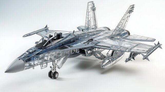 Transparent F/A-18 Super Hornet Model: A Detailed Look at Aviation Engineering