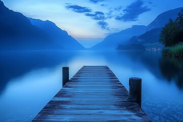 Fototapeta premium Calm body water with blue color