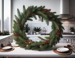 Weihnachtlicher Kranz aus Tanne