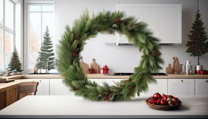 Weihnachtlicher Kranz aus Tanne