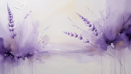 Tranquil Lavender Watercolor Art in Soft Purple Shades Representing Elegance, Serenity, and Peaceful Grace