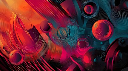 Conceptual vector background technology and communication, featuring intricate geometric patterns and gradients