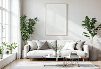 Modern living room with elegant minimalist decor