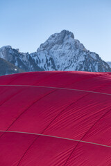 red balloon on the snow