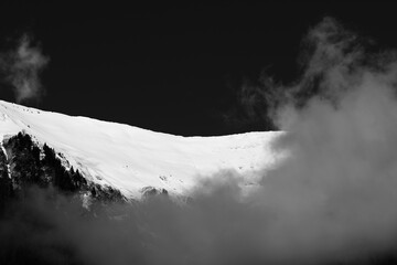 snow covered mountains