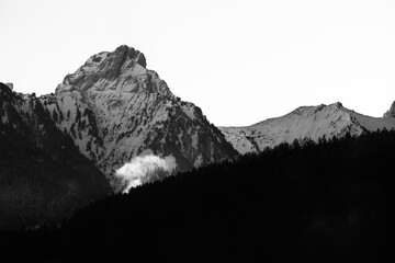 mountain peak at sunset