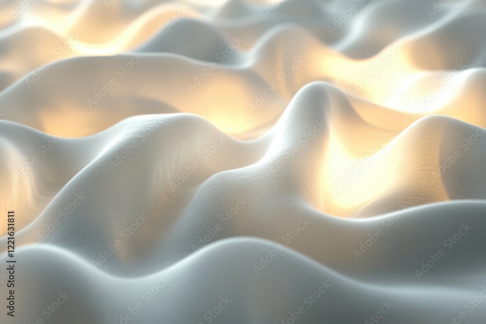 Aufkleber soft undulating waves of fabric illuminated by warm light create a serene atmosphere
