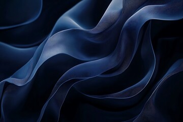 Obraz premium Dark blue paper waves abstract banner design Elegant wavy vector background