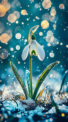 january birth flower snowdrop neon cyberdelic