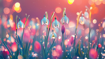 january birth flower snowdrop neon cyberdelic