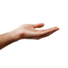 Hand holding something isolated on transparent background