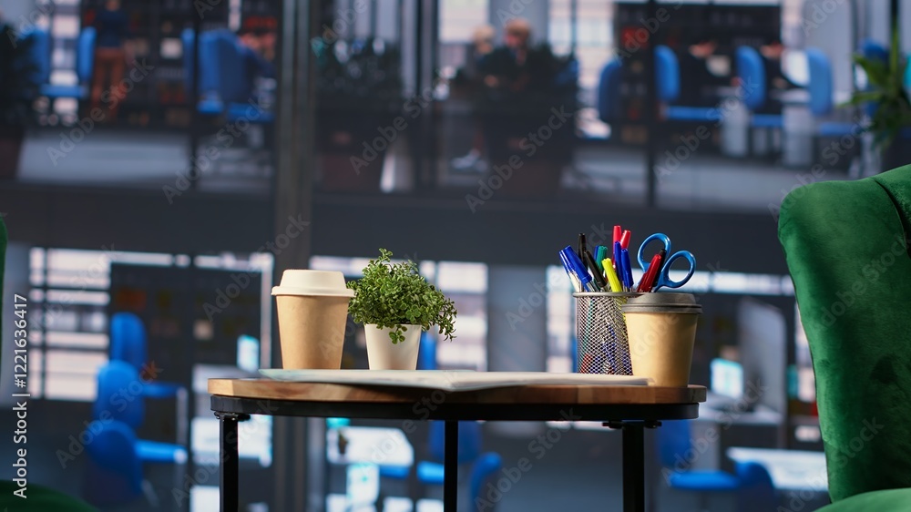 Aufkleber office space boardroom used for business people to make decisions for the company future, empty high