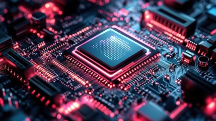 Obraz premium Exploring advanced technology circuits digital lab macro photography futuristic environment close-up view innovation concepts