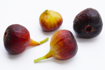Fresh figs on white background.