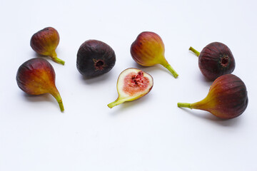 Fresh figs on white background.
