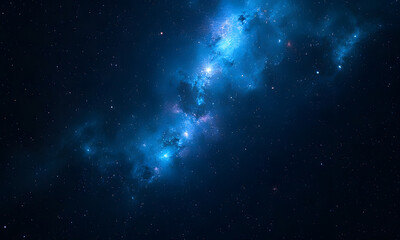 Glowing nebulae, stars in dark space suitable for science fiction, astronomy, or space-related concepts. Perfect for backgrounds, book covers, or posters