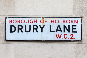 Drury Lane in London, UK