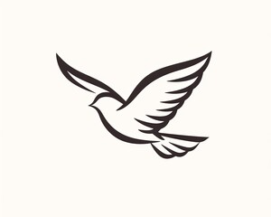 Obraz premium a dove flying on a white background