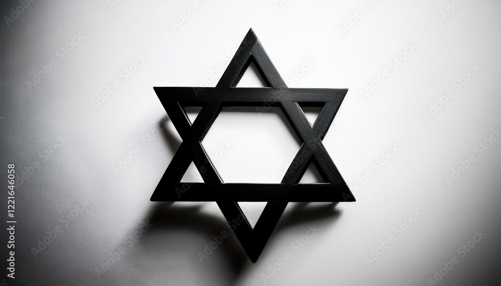 Aufkleber symbolic representation of unity and faith with a black star of david on a white surface
