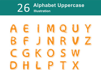 Illustration of Cute Alphabet Uppercase Pack. Set of Cute Alphabet Uppercase Illustration