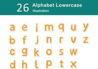 Illustration of Cute Alphabet Lowercase Pack. Set of Cute Alphabet Lowercase Illustration