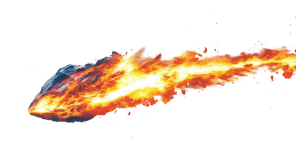 Meteor on transparent background