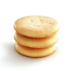 3D Realistic Sugar cookies isolated on white background