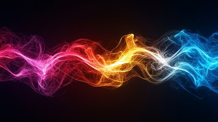 Obraz premium Radiant multicolor neon lights in a spinning windmill pattern, abstract and vivid, capturing the essence of nightlife energy