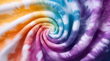 Close-up of a spiral tie-dye pattern in vibrant patriotic colors, with high contrast and dynamic motion, freedom celebration concept