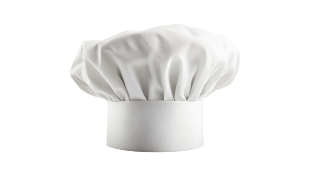 White chef hat on transparent background 