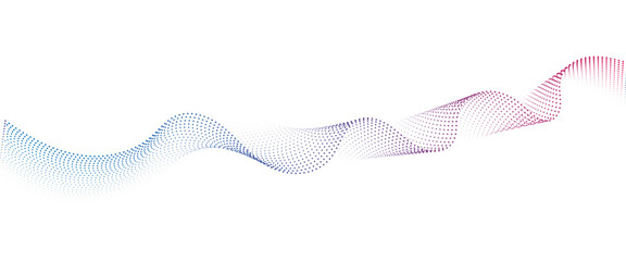 Flowing Dot Wave halftone gradient pattern on transparent background	
