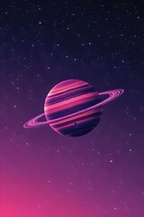 Fototapeta premium Pink Planet in Space