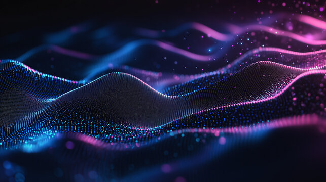 A modern AI technology banner, minimalist futuristic design, pu. lsating holographic lines