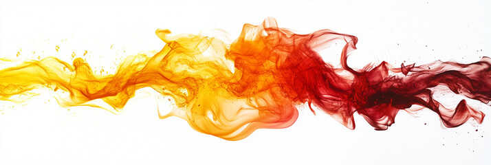 A burning fire effect with fluid, curling flames, realistic fire gradients from deep red to bright yellow, isolated on a crisp white background, dynamic movement.