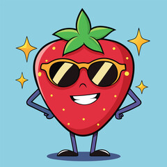Cool Strawberry Cartoon Design