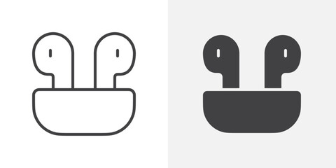 Air pods icon Outline vector sign