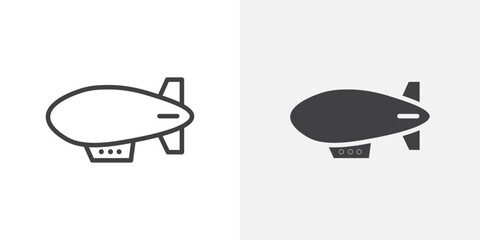 Airship icon Outline vector sign