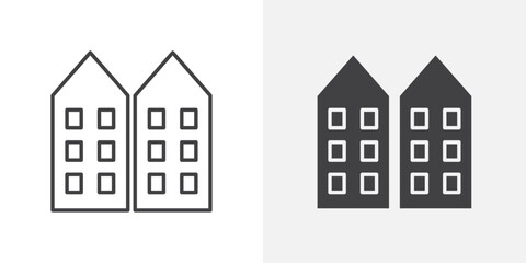 Apartment icon Outline vector sign