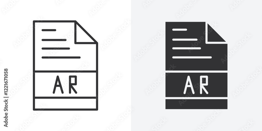 Poster ar file document icon outline vector sign