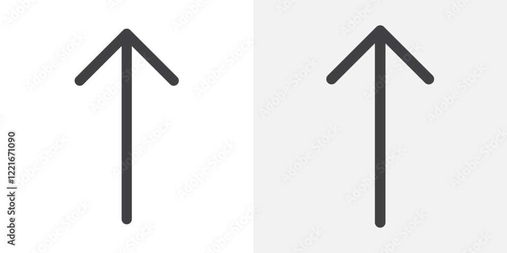 Poster arrow up icon outline vector sign