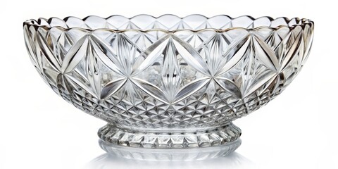 Obraz premium Crystal Glass Bowl with Diamond Pattern