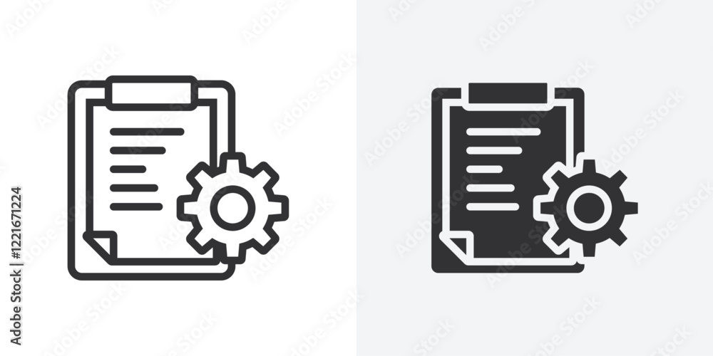 Poster assignment icon outline vector sign