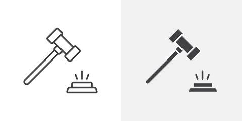 Auction icon Outline vector sign