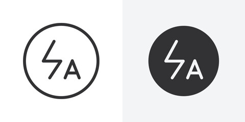 auto flash icon Outline vector sign