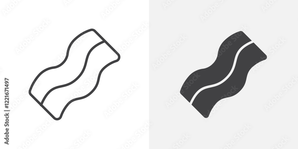 Poster bacon icon outline vector sign