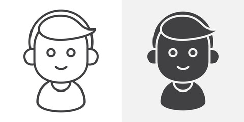 Baby boy icon Outline vector sign