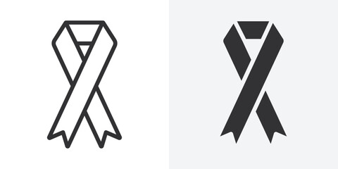 Awareness ribbon icon Outline vector sign